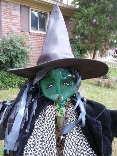 Levitating witch scarecrow